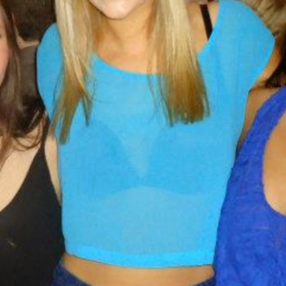 Sheer Teal crop top from Millau